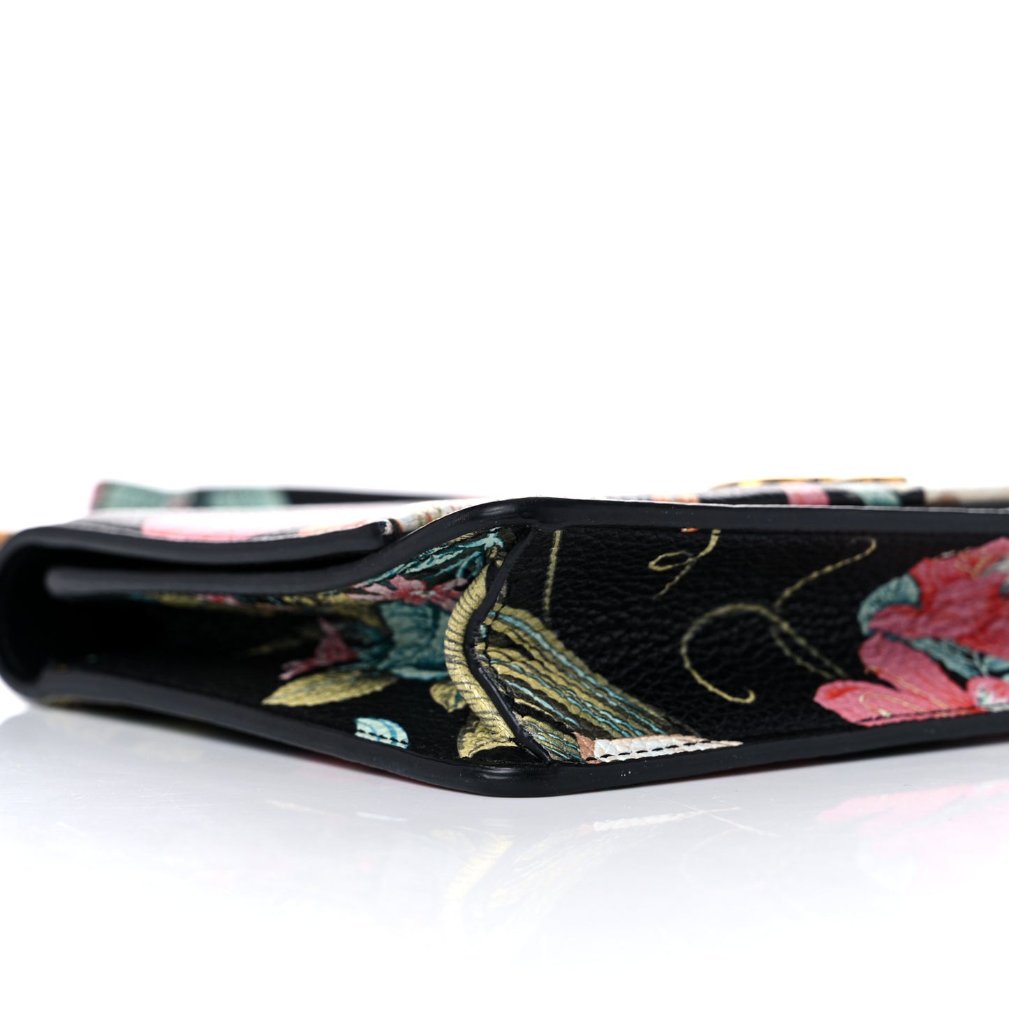 Floral Printed Hammered Calfskin Gancini Minibag Multicolor Black
