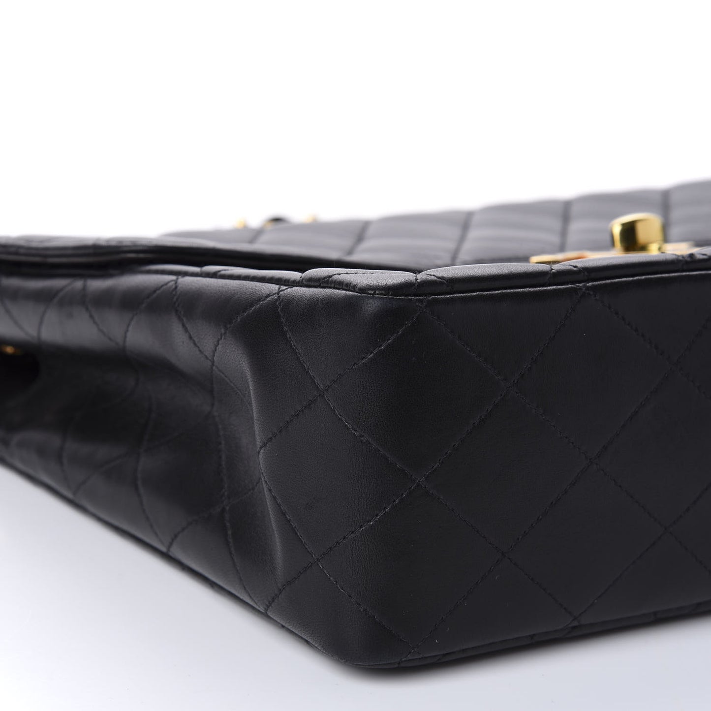 Lambskin Quilted XL Jumbo Single Flap Black