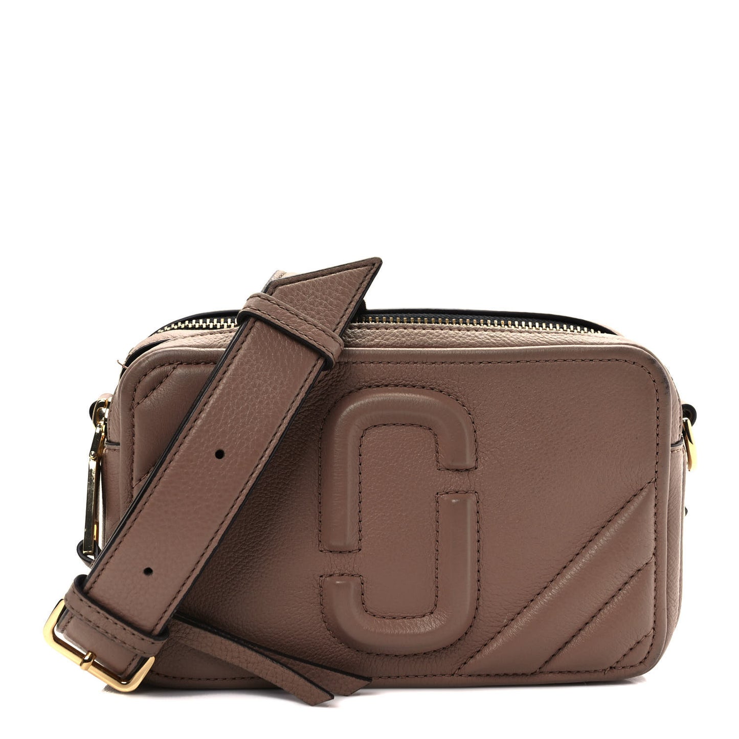 Calfskin Quilted The Moto Shot 21 Bag Dusty Beige