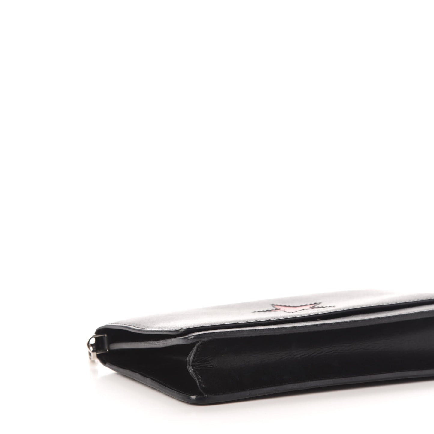 Calfskin Star Pandora Chain Wallet Black