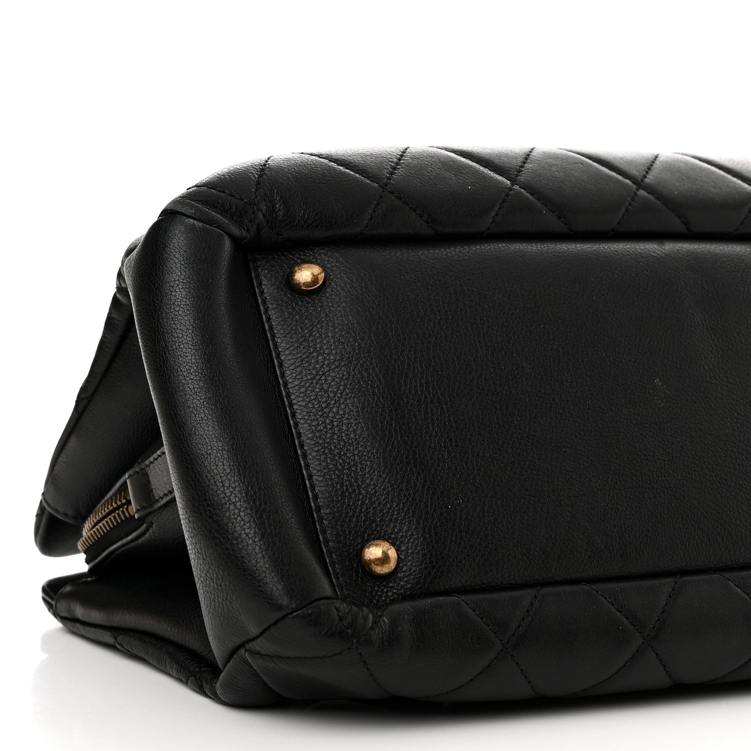 Chanel Calfskin Quilted Small CC Crown Tote Black 9 of 11