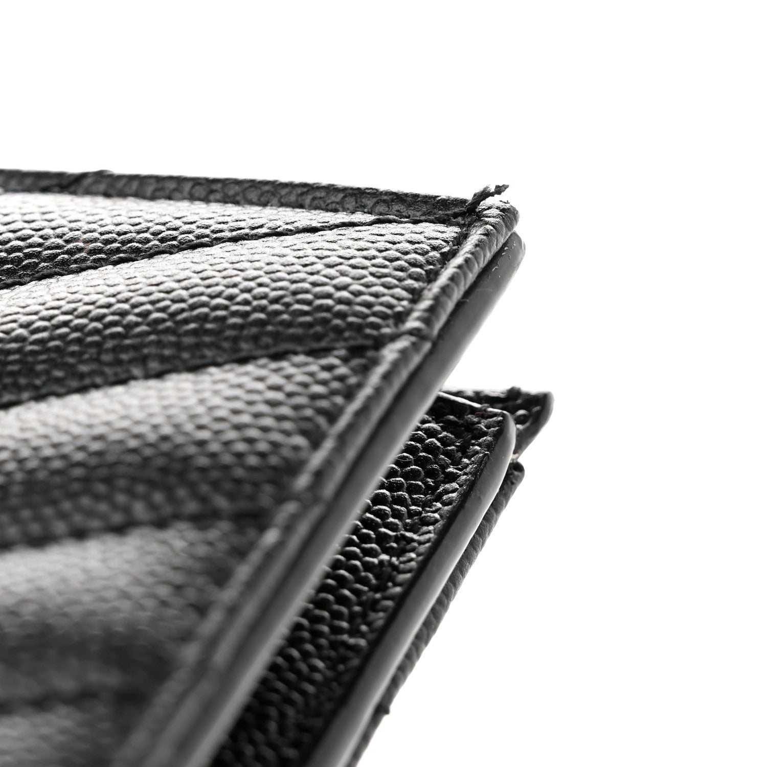 Saint Laurent Grain De Poudre Matelasse Chevron Monogram Zipped Two-Part Wallet Black 7 of 8