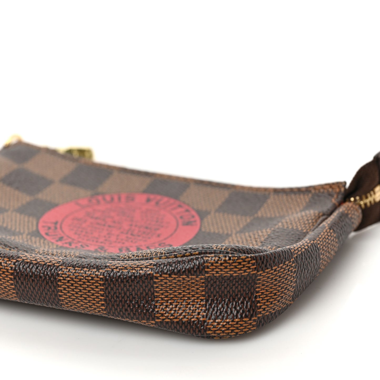 Damier Ebene Complice Trunks and Bags Mini Pochette Accessories Red