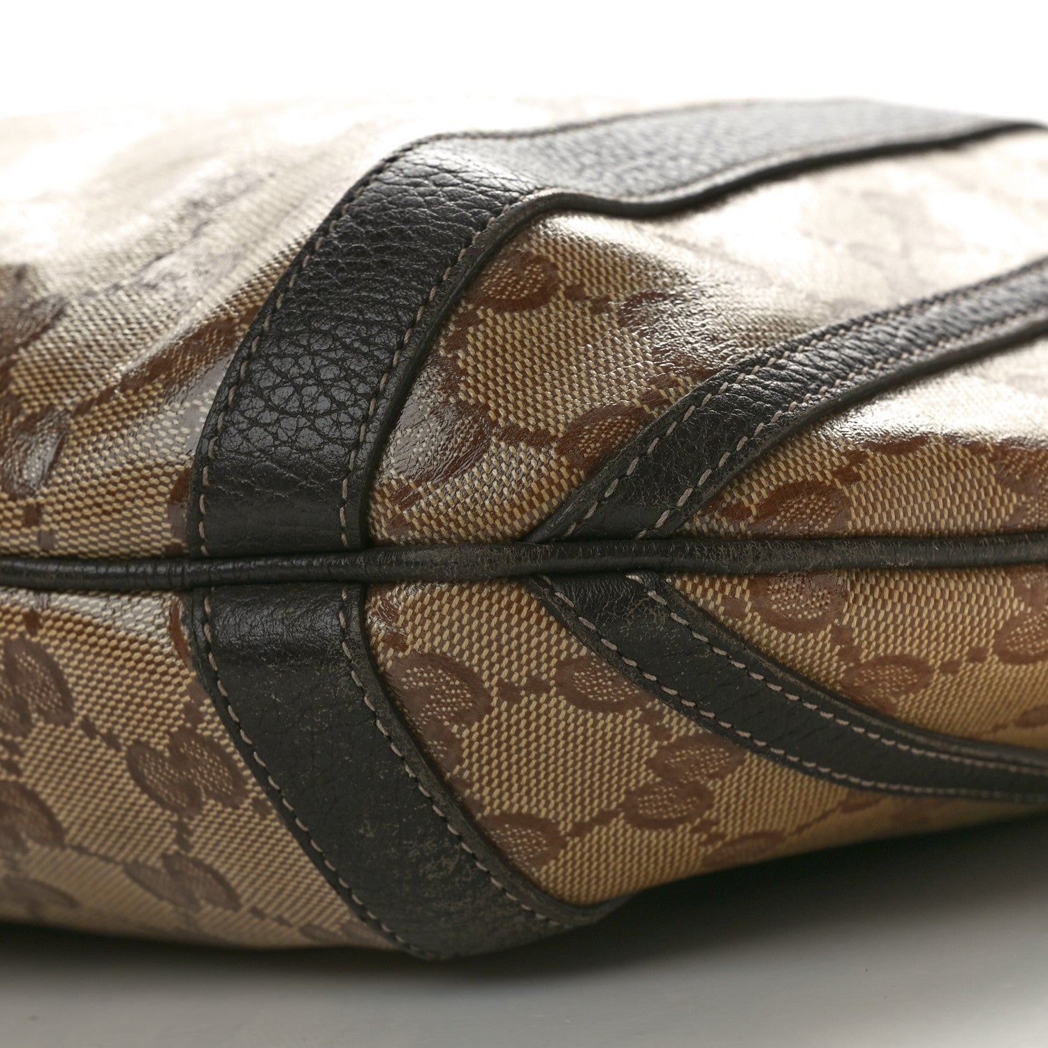 Gucci Crystal Monogram Medium Abbey Convertible Tote Dark Brown 9 of 10