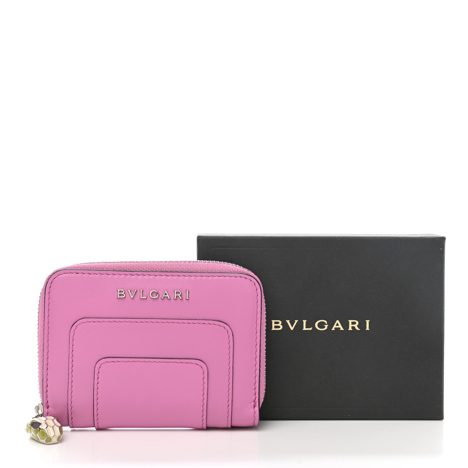 Bulgari Calfskin Serpenti Zip Around Wallet Pink 9 of 9