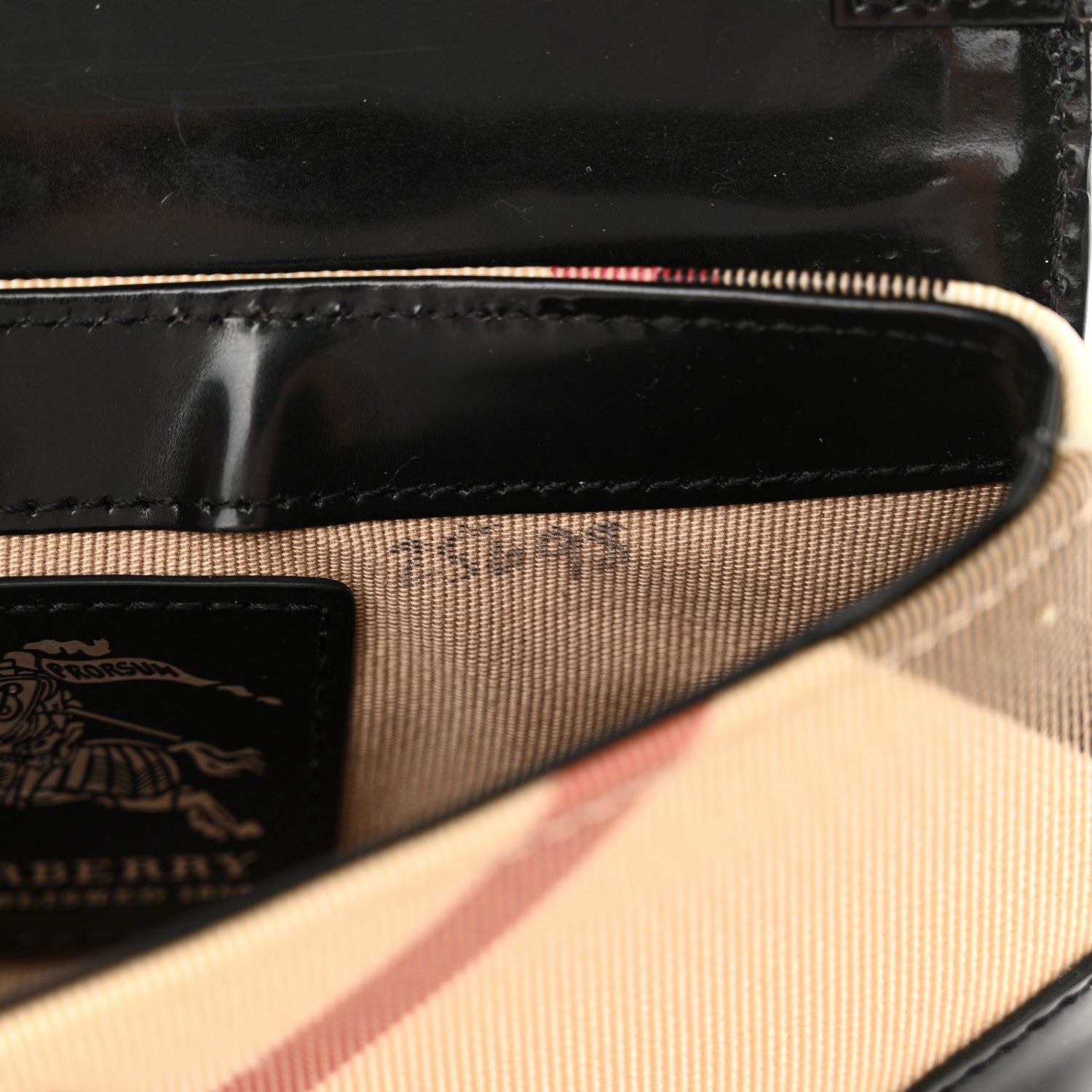 Burberry Nova Check Patent Calfskin Flap Shoulder Bag Black 11 of 13