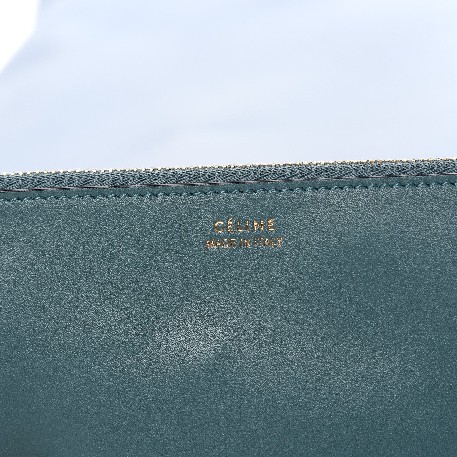 Celine Shiny Smooth Calfskin Small Twisted Cabas Green Smoke Pale Blue 11 of 13