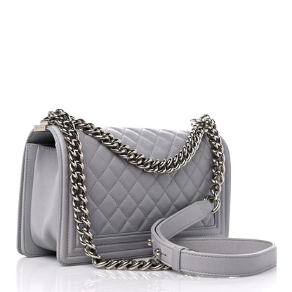 Chanel Lambskin Quilted Medium Boy Flap Grey 3 of 18