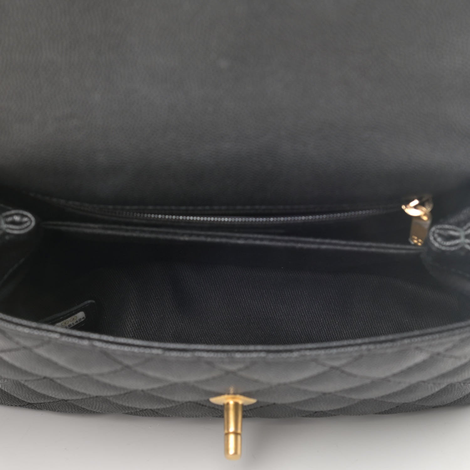 Chanel Caviar Lizard Embossed Quilted Mini Coco Handle Flap Black 4 of 4