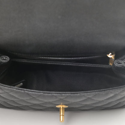 Chanel Caviar Lizard Embossed Quilted Mini Coco Handle Flap Black 4 of 4