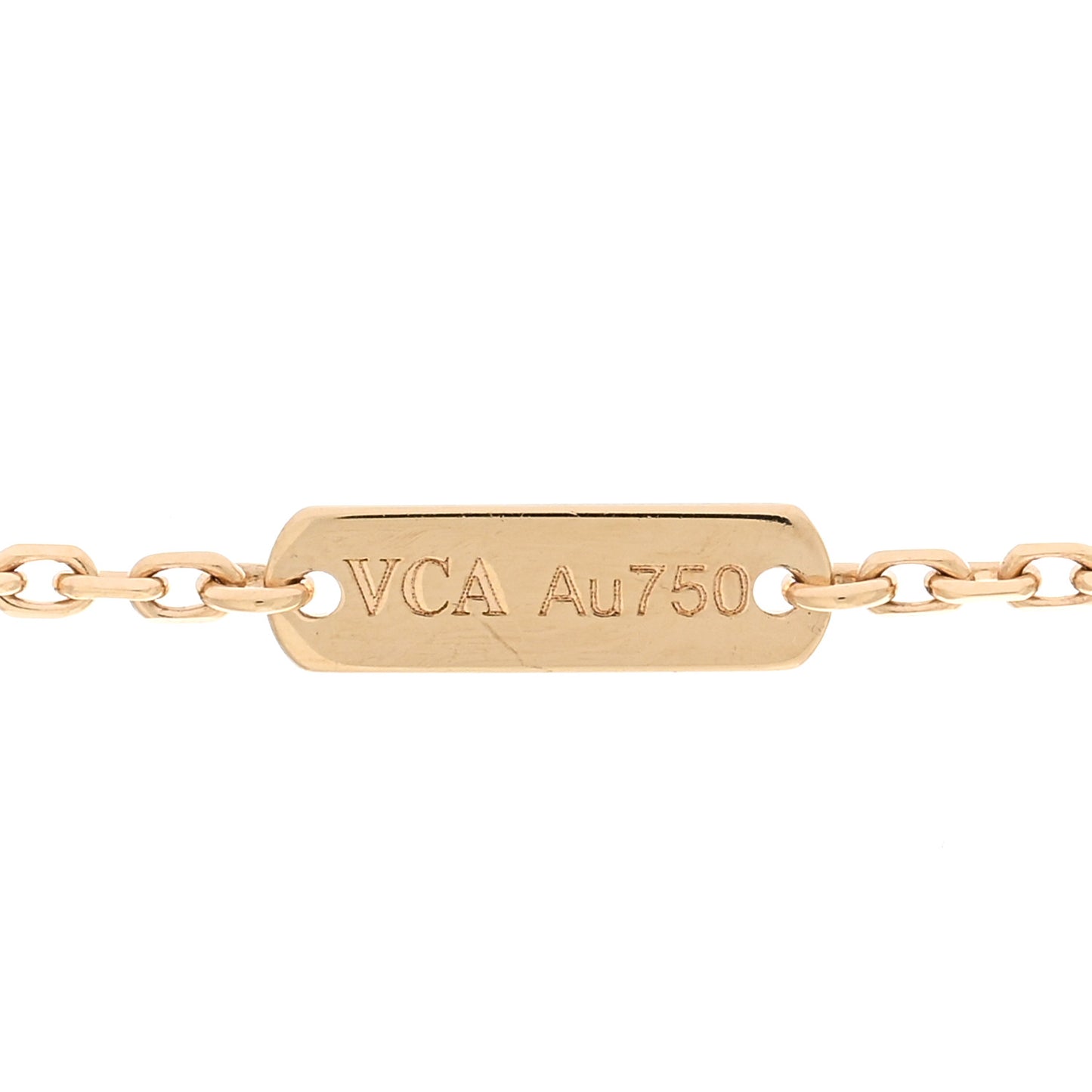 18K Yellow Gold Guilloche Vintage Alhambra Pendant Necklace
