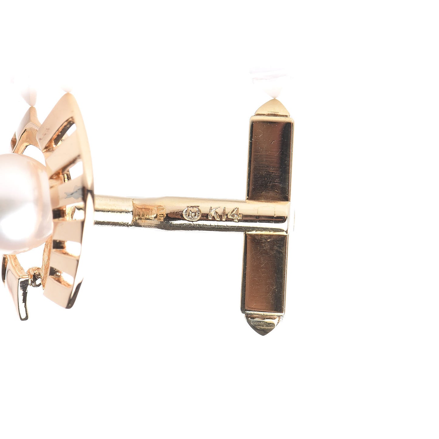 14K Yellow Gold Akoya Pearl 7-7.5mm Cufflinks