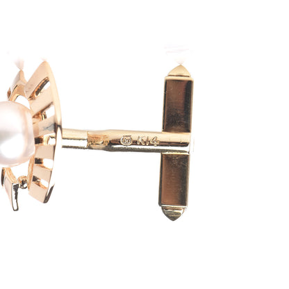 Mikimoto 14K Yellow Gold Akoya Pearl 7-7.5mm Cufflinks 3 of 3
