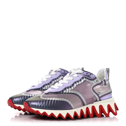 Christian Louboutin Transparent Mesh Patent Calfskin Sharkina Sneakers 37 Lilac Smoke 4 of 8