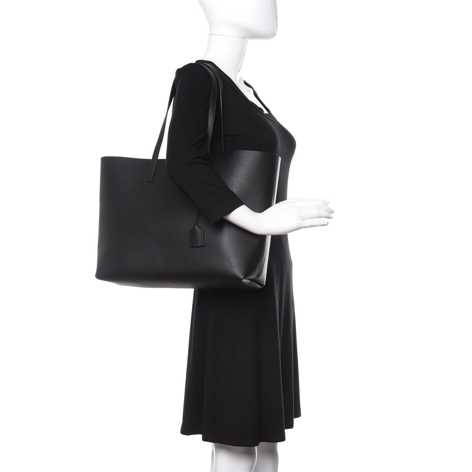 Saint Laurent Calfskin Large Shopping Tote Black 2 of 12