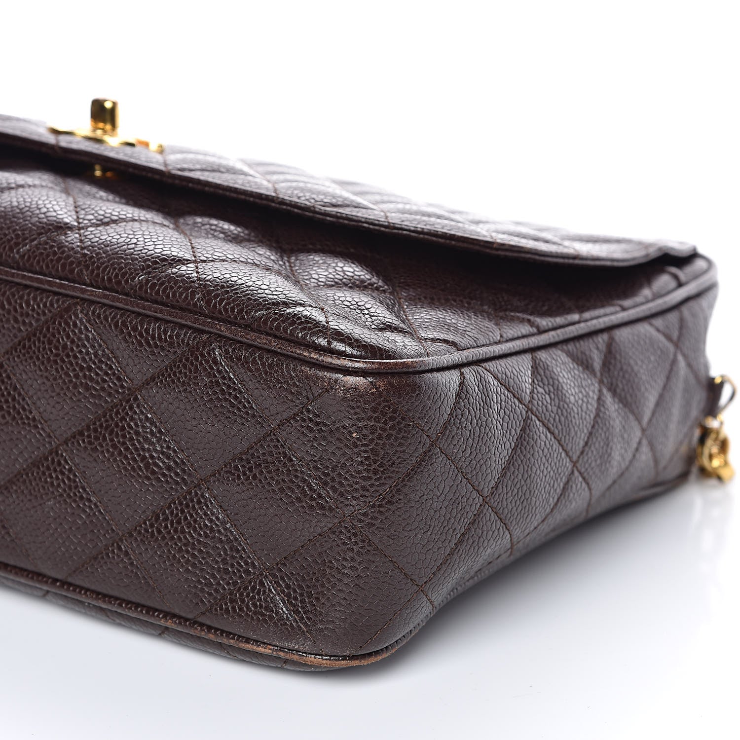Chanel Caviar Quilted Flap Camera Case Brown 9 of 15