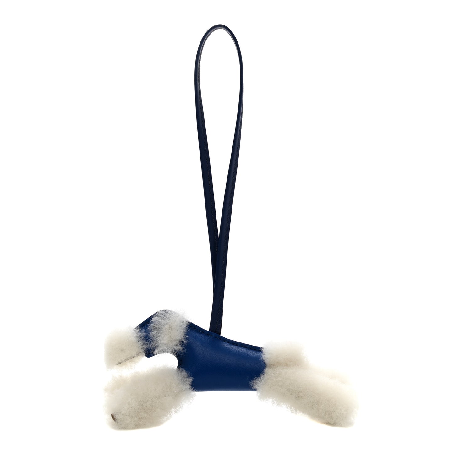 Milo Lambskin Shearling Budy Charm Bleu Saphir