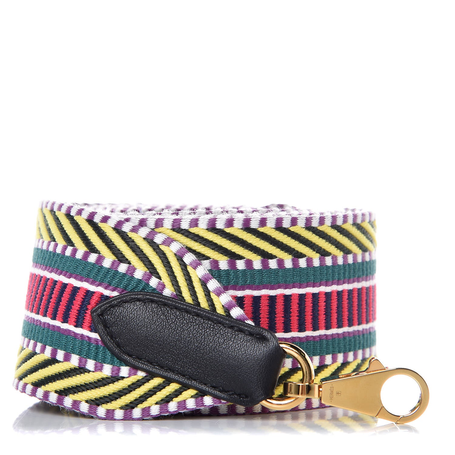 Hermes Toile Swift 50mm Sangle Cavale Shoulder Strap Multicolor Black 1 of 4