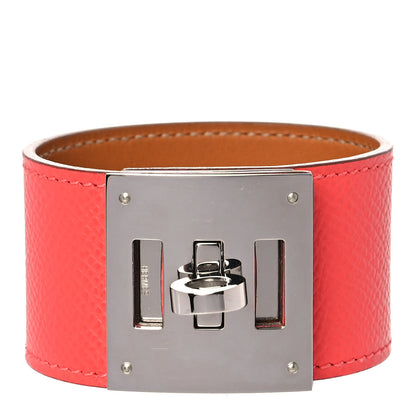 Hermes Epsom Kelly Dog Bracelet T2 Rose Jaipur 1 of 5