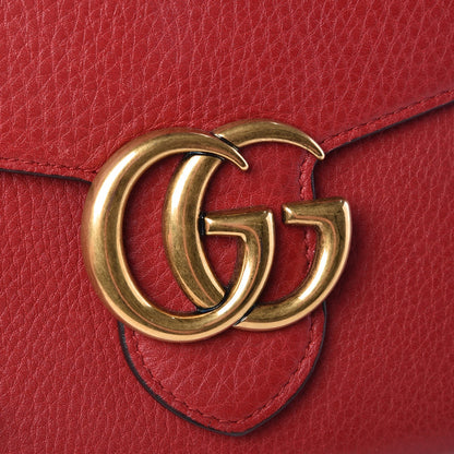 Gucci Calfskin GG Marmont Chain Wallet Vulcanic Red 9 of 12