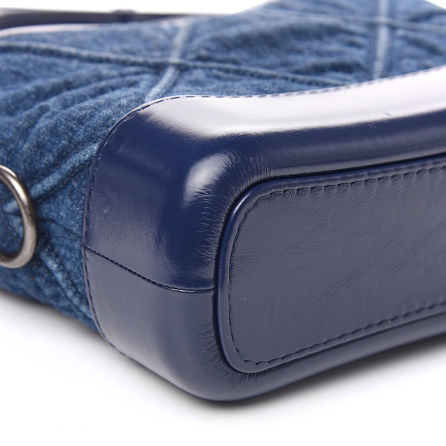 Denim Calfskin Small Gabrielle Hobo Blue
