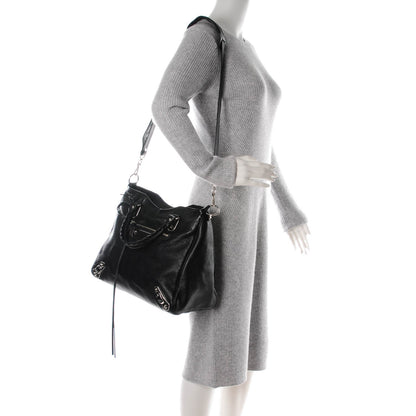 Balenciaga Chevre Silver Metallic Edge Hardware Velo Black 2 of 6