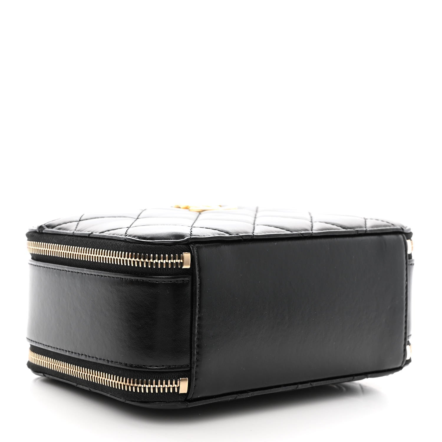 Chanel Shiny Calfskin Quilted Top Handle Vanity Black 4 of 13