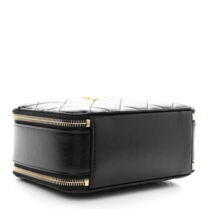 Chanel Shiny Calfskin Quilted Top Handle Vanity Black 4 of 13