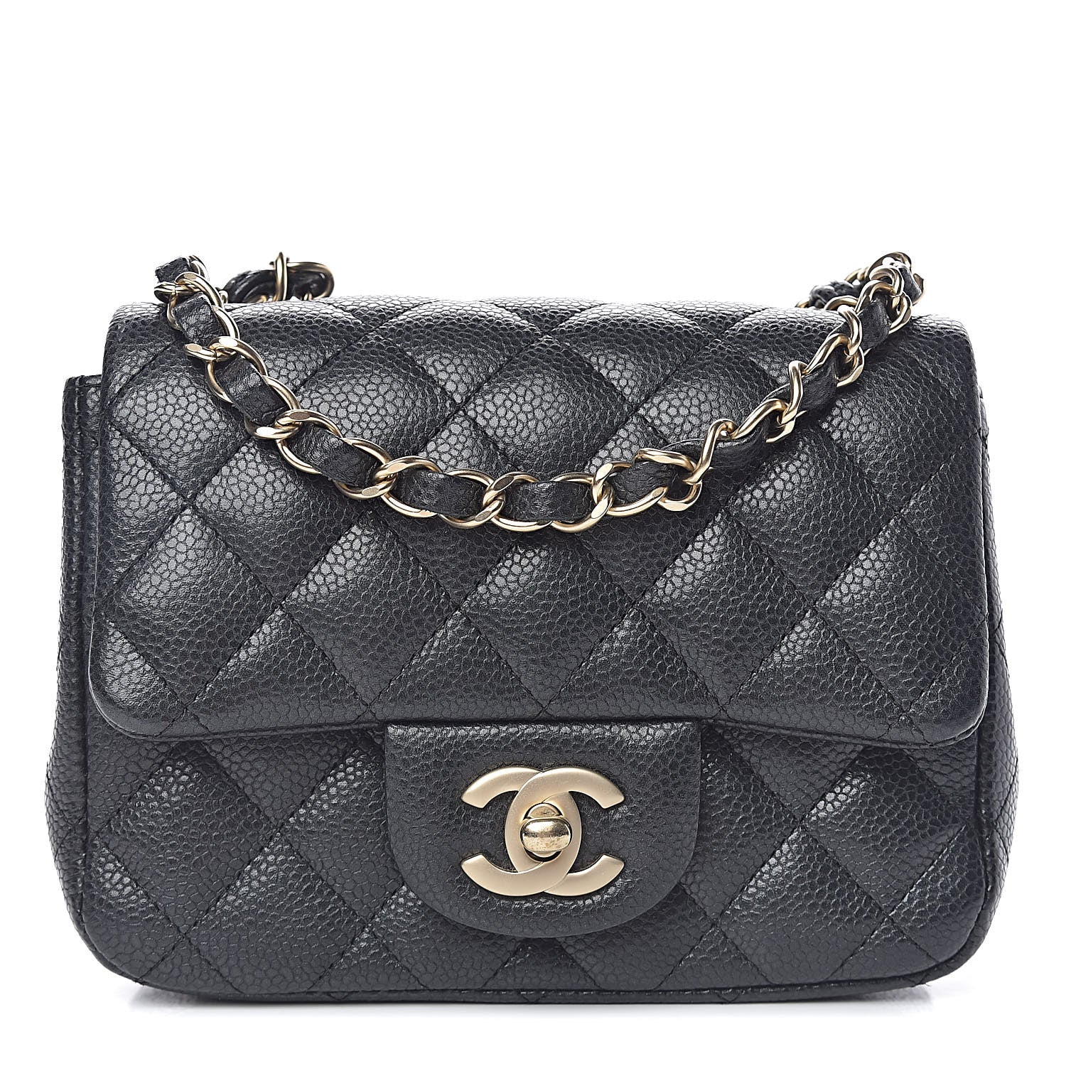 Chanel Metallic Caviar Quilted Mini Square Flap Black 1 of 10