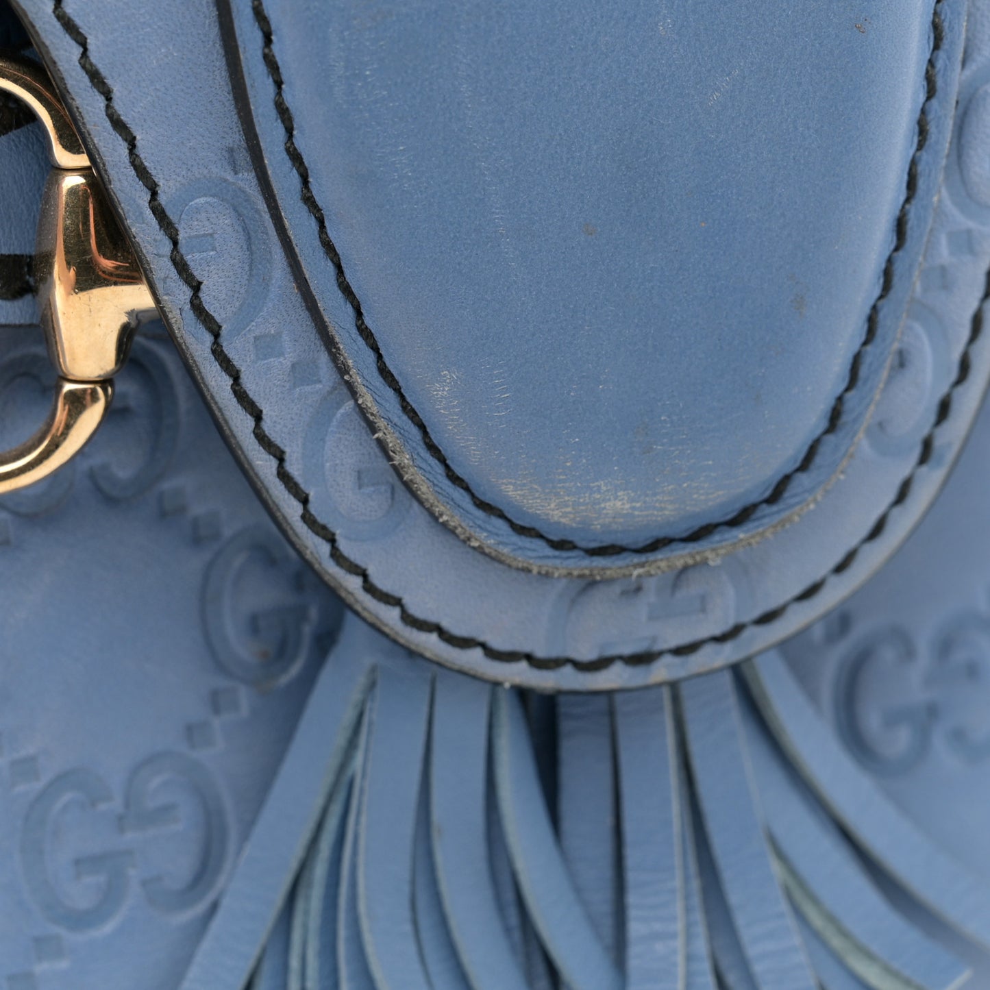 Soft Guccissima Medium Emily Chain Shoulder Bag Mineral Blue