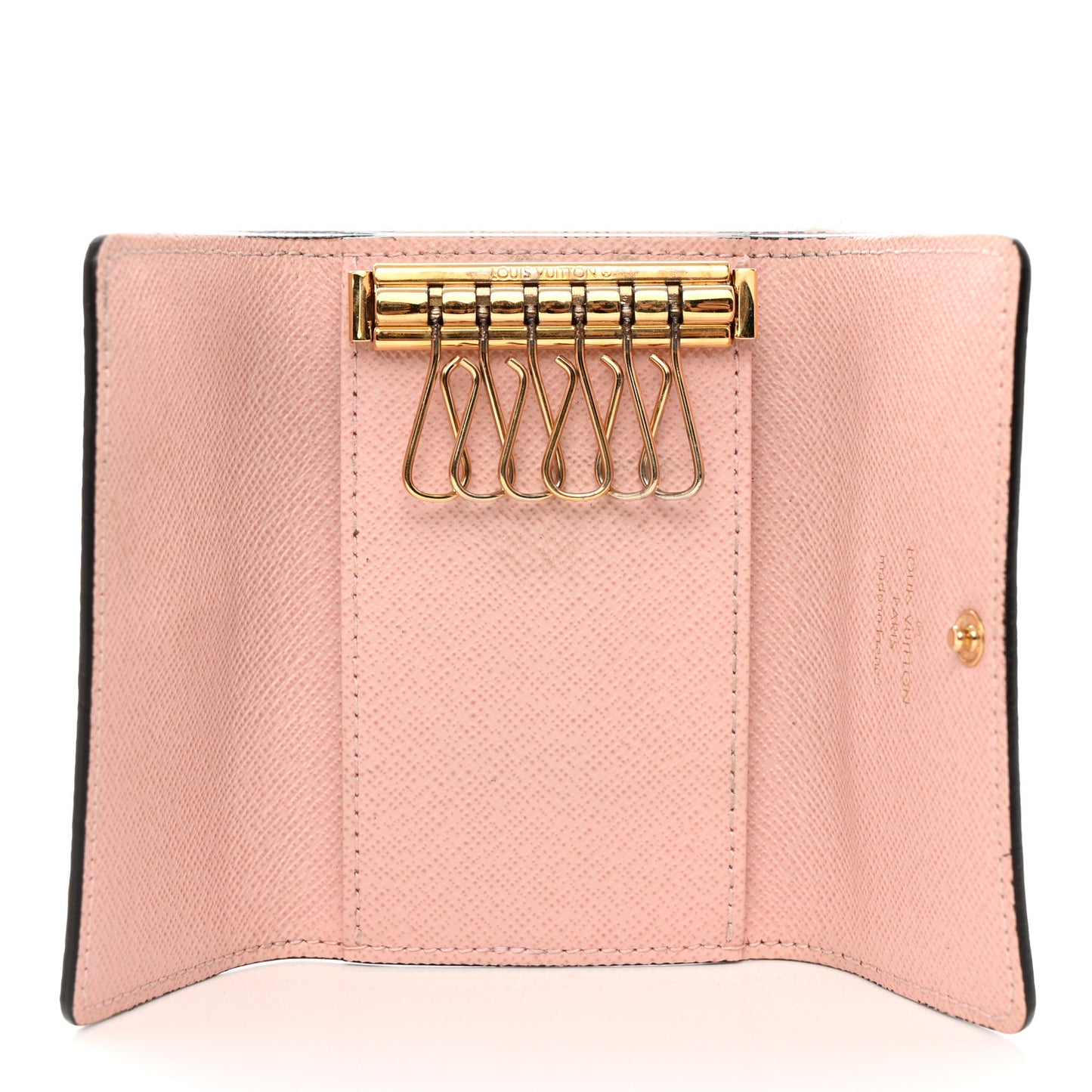 Damier Ebene Multicles 6 Key Holder Rose Ballerine