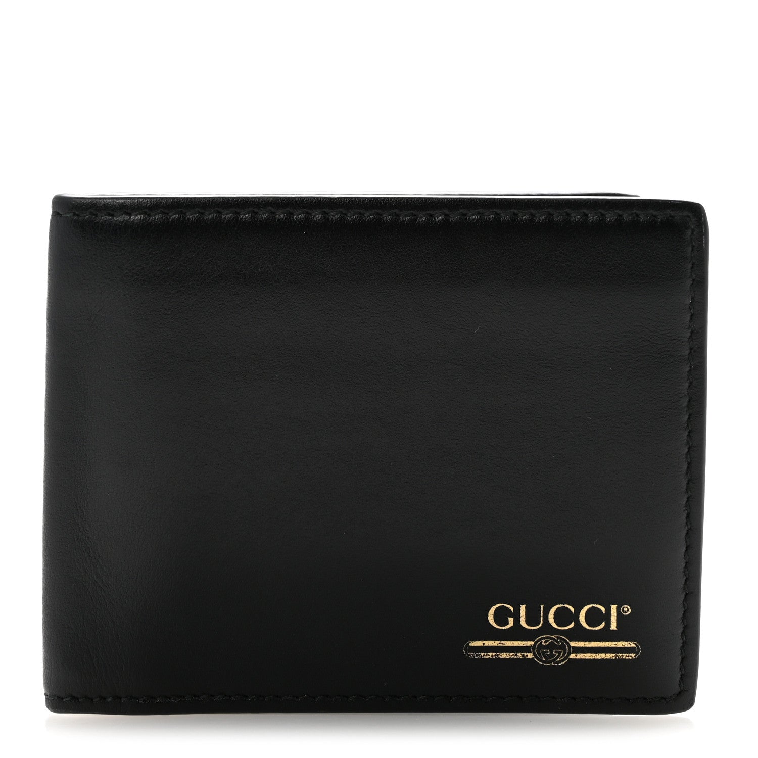 Gucci Plutone Calfskin Logo Bi-Fold Wallet Black 1 of 11