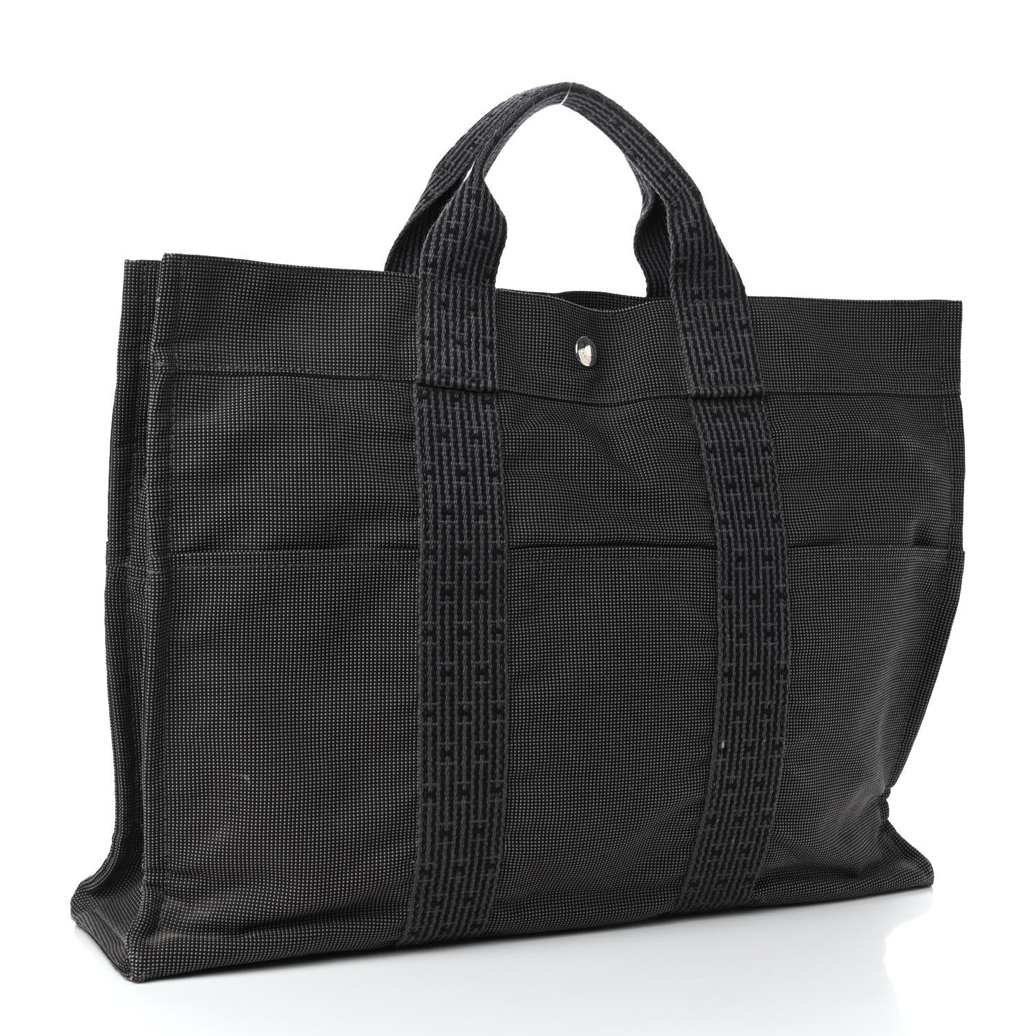 Hermes Canvas Herline MM Tote Grey 2 of 7