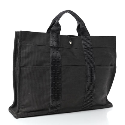 Hermes Canvas Herline MM Tote Grey 2 of 7