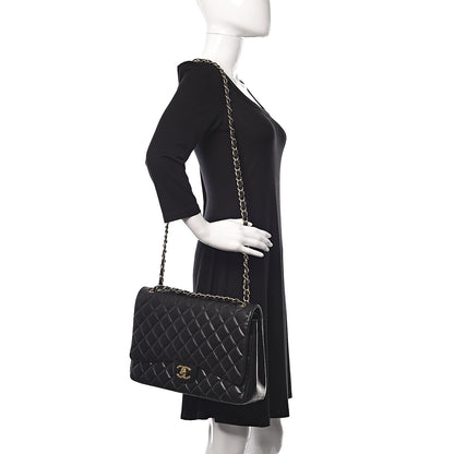 Chanel Lambskin Quilted Maxi Double Flap Black 2 of 10