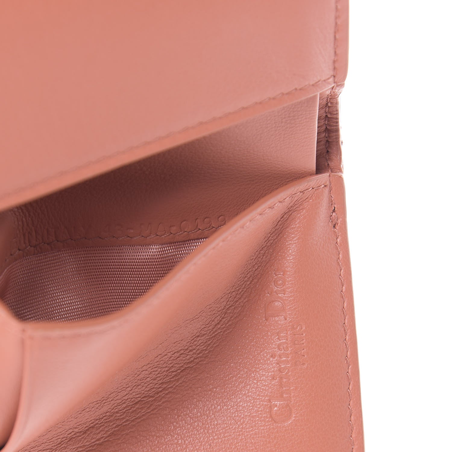 Christian Dior Patent Cannage Lady Dior Lotus Wallet Dark Coral 8 of 9
