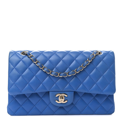 Chanel Lambskin Quilted Medium Double Flap Blue 1 of 9