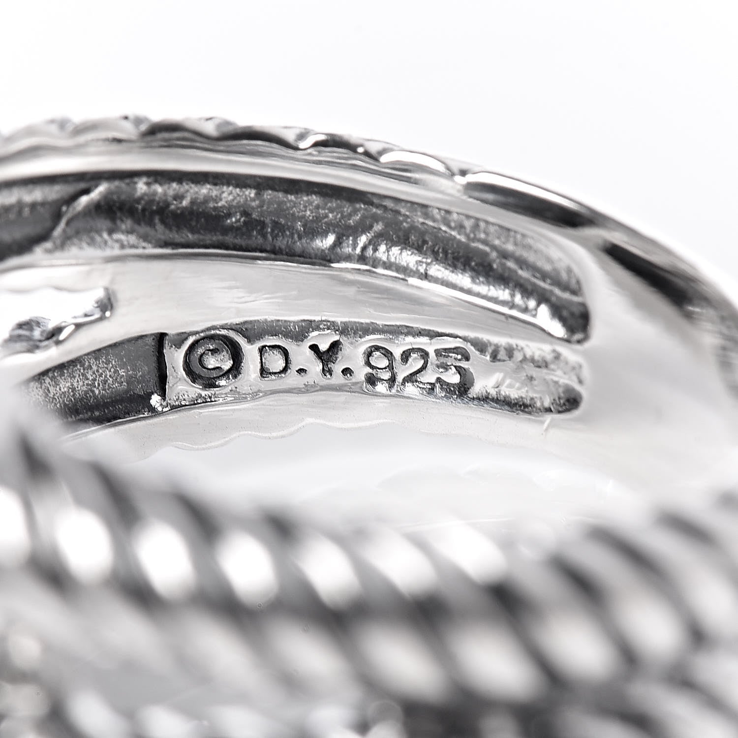 David Yurman Sterling Silver Diamond Black Onyx 11mm Albion Ring 53 6.5 5 of 5