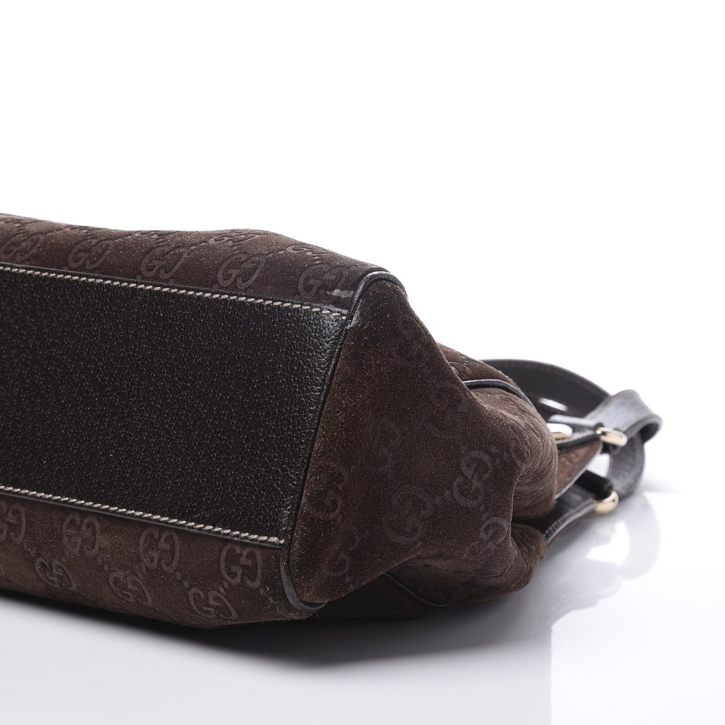 Monogram Suede Medium Charmy Shoulder Bag Dark Brown