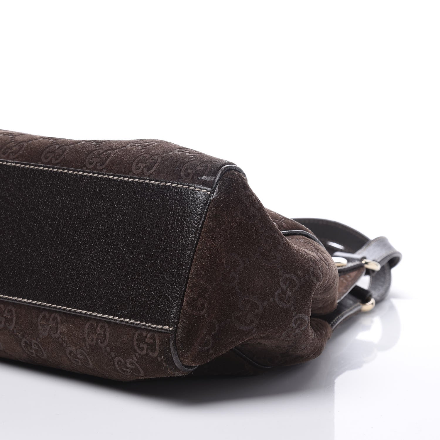 Gucci Monogram Suede Medium Charmy Shoulder Bag Dark Brown 6 of 9