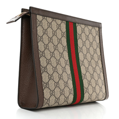 Gucci GG Supreme Monogram Web Ophidia Pouch Brown 3 of 7
