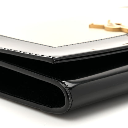 Saint Laurent Nappa Patent Calfskin Two-Toned Monogram Pouch Alabastro Black 9 of 11