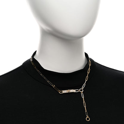 Hermes 18K Yellow Gold Diamond Pave PM Kelly Chaine Lariat Necklace ST 2 of 5