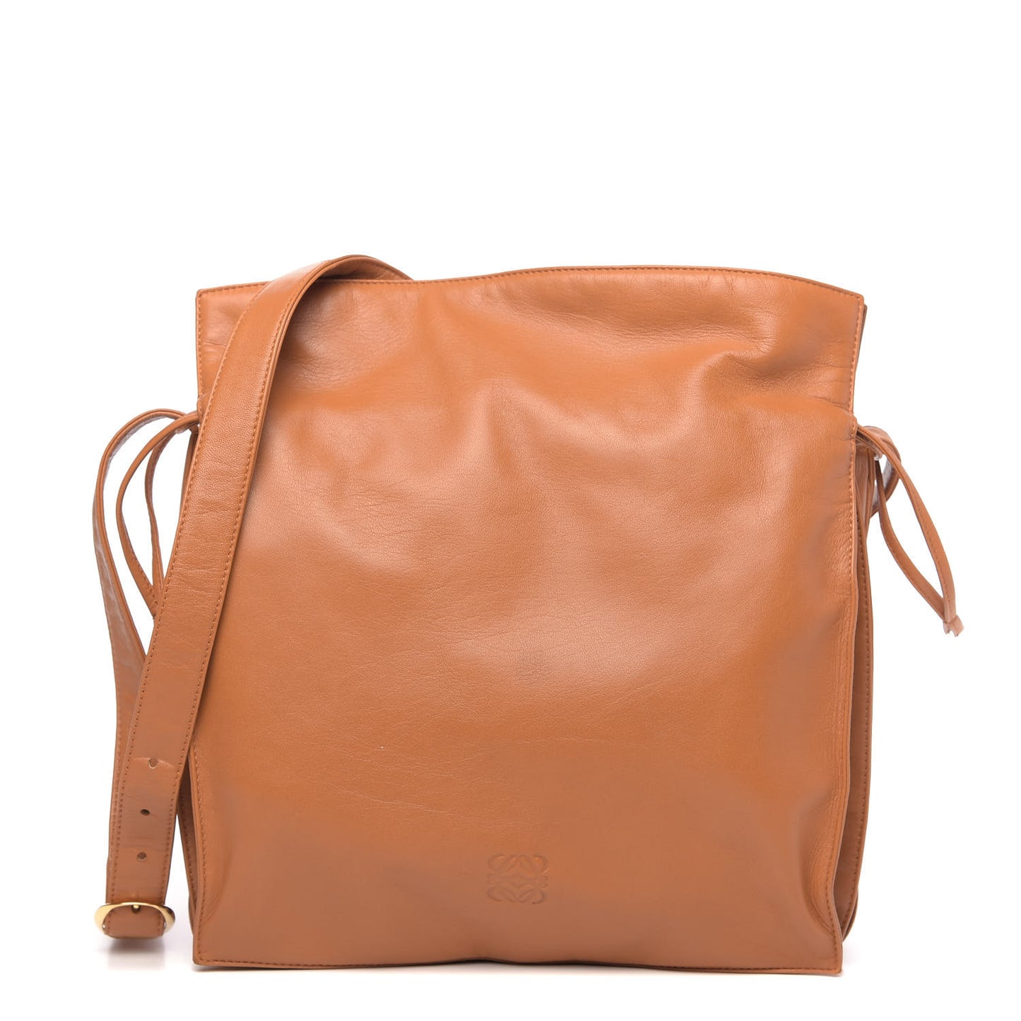 Nappa Drawstring Shoulder Bag Brown