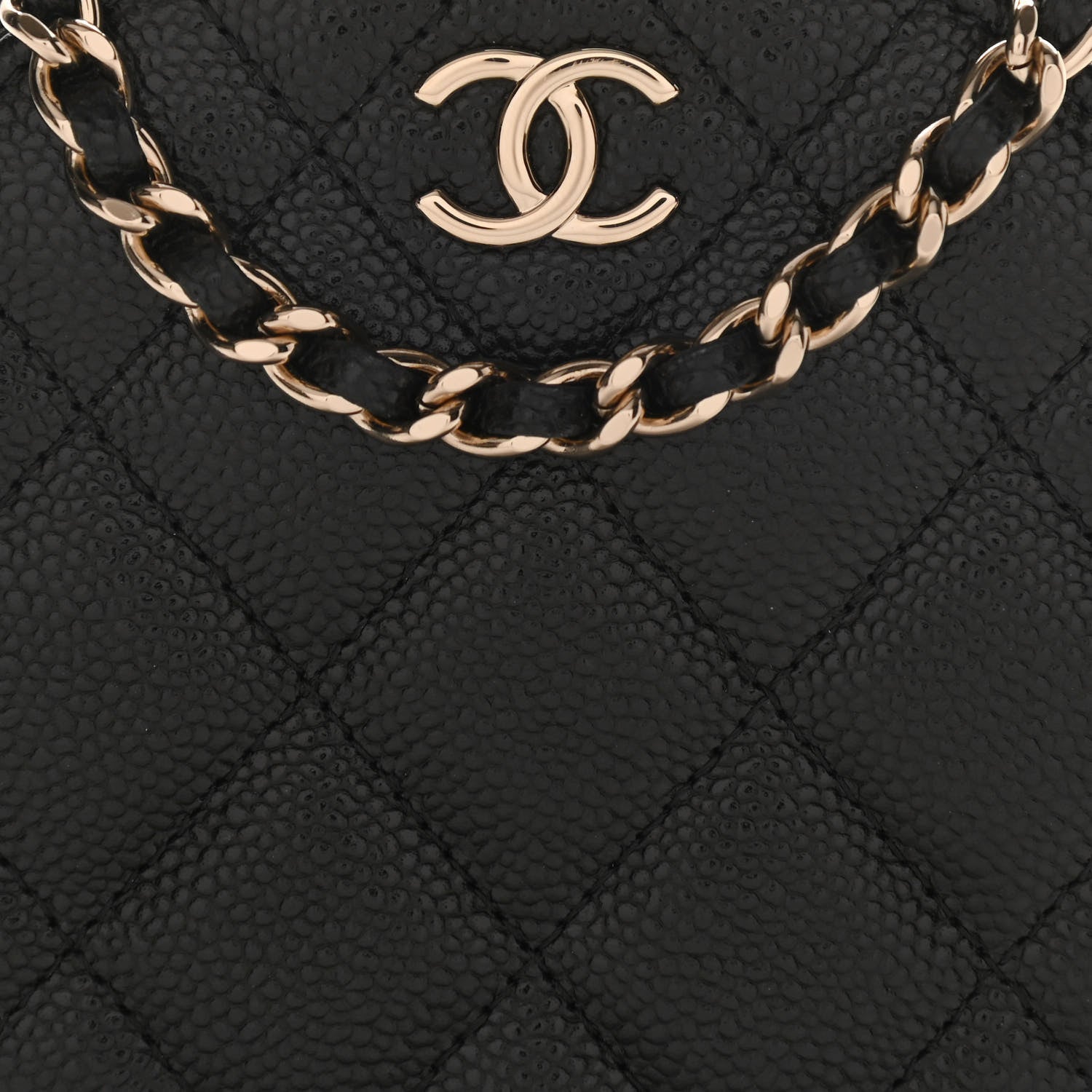 Chanel Caviar Quilted Round Handle With Care Vanity With Chain Black 9 of 11