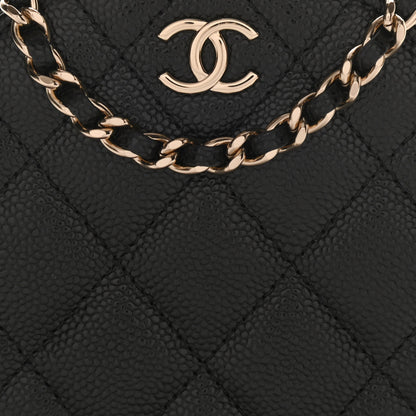 Chanel Caviar Quilted Round Handle With Care Vanity With Chain Black 9 of 11