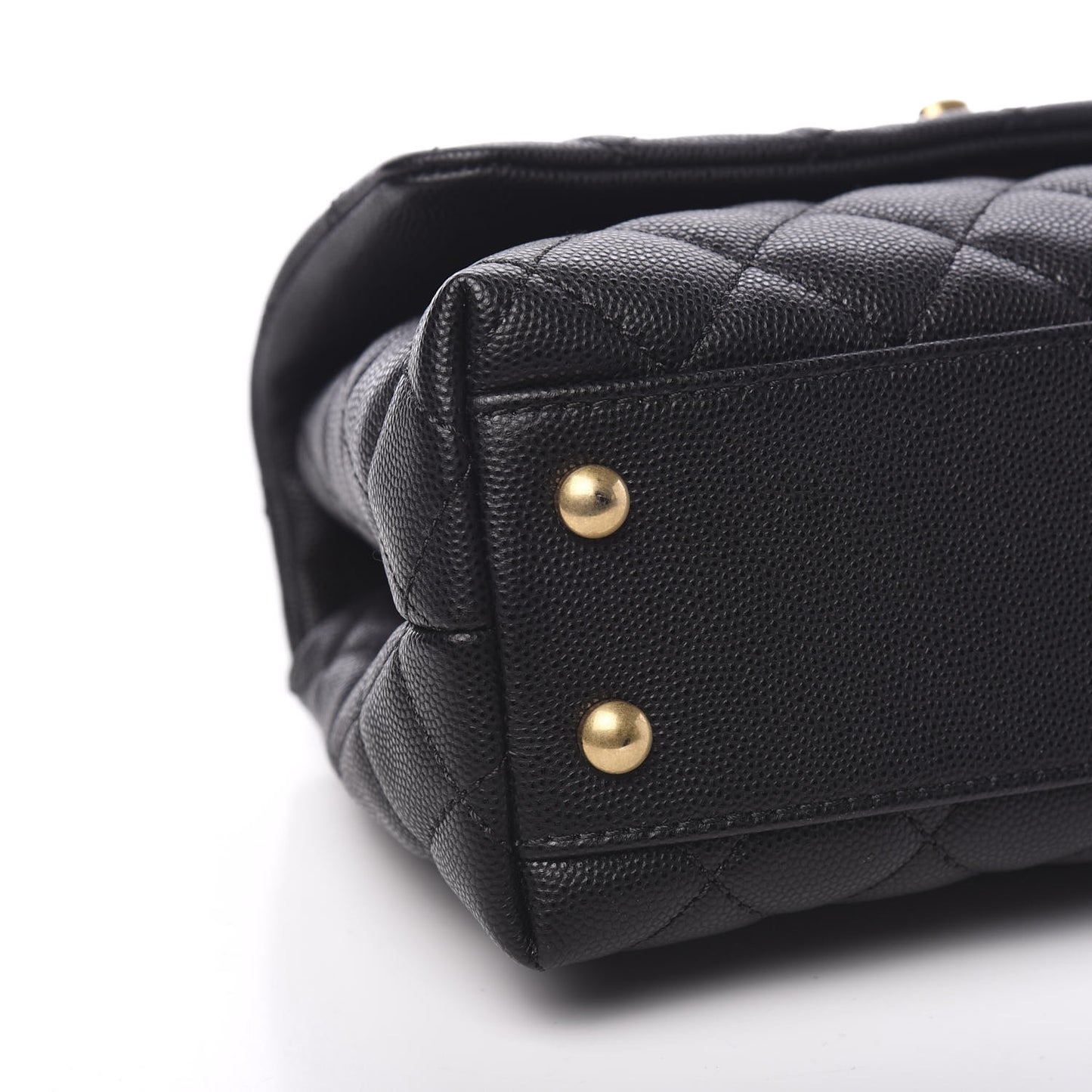 Caviar Quilted Mini Coco Handle Flap Black