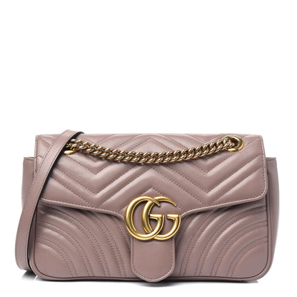 Gucci Calfskin Matelasse Small GG Marmont Shoulder Bag Porcelain Rose 1 of 13