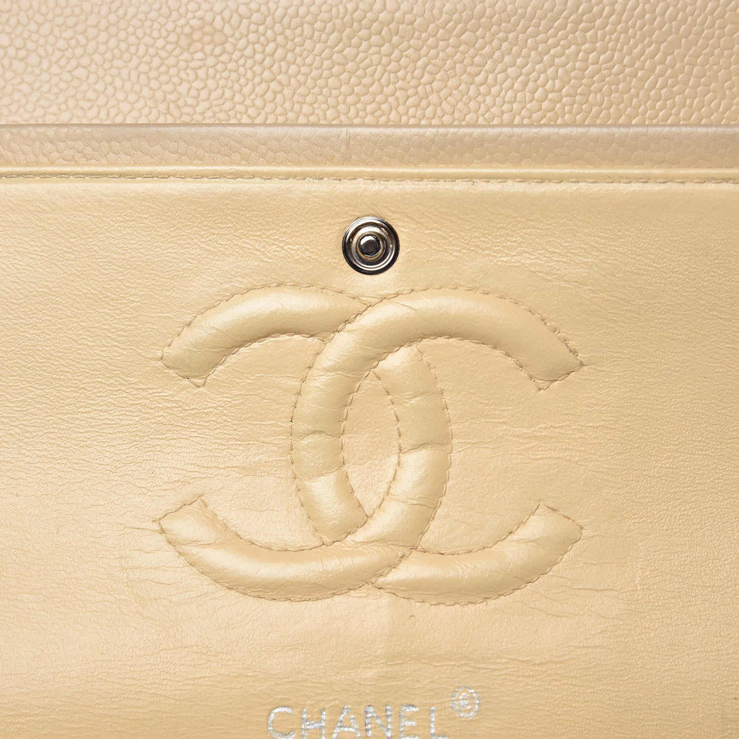 Chanel Caviar Quilted Medium Double Flap Beige Clair 16 of 16