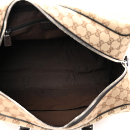 Gucci Monogram Dollar Calfskin Boston Duffle Bag Beige Ebony Testa di Moro Marrone Scuro 4 of 9